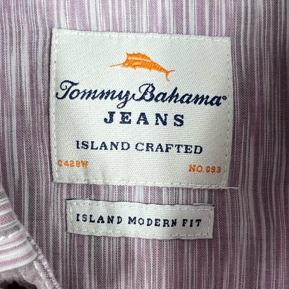 TOMMY BAHAMA Island Modern Fit Lavender Button Down Long Sleeve Shirt Large - Picture 3 of 6